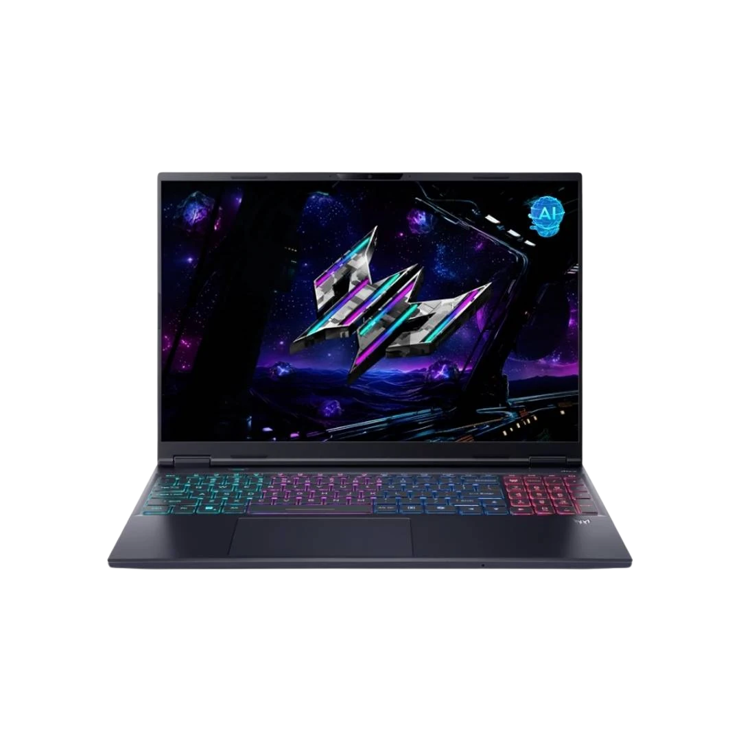 Acer Predator Helios Neo 16S AI Intel Core Ultra 9 275HX – 16GB RAM – 1TB NVMe SSD – NVIDIA RTX 5060 8GB Graphics - 16″ WQXGA (2560×1600) 240Hz OLED Display – 4 Zone RGB Backlit Keyboard – Windows 11 Home – Abyssal Black