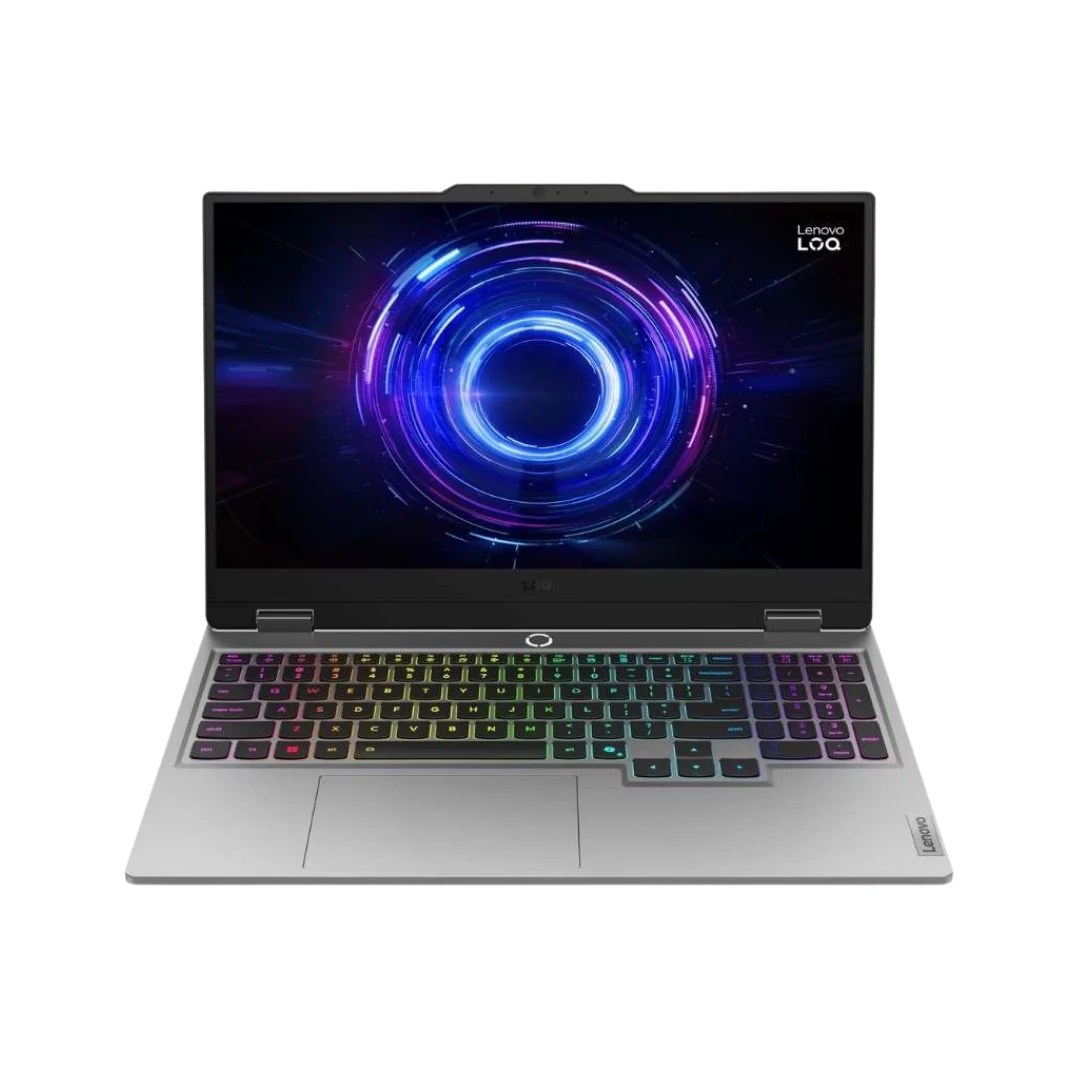 Lenovo LOQ 15IRX10 Intel Core i5 13450HX – 16GB RAM – 512GB NVMe SSD – NVIDIA RTX 5050 8GB GDDR7 Graphics – 15.6″ FHD 144Hz (1920×1080) IPS Display – White Backlit Keyboard – Windows 11 Home – Luna Grey
