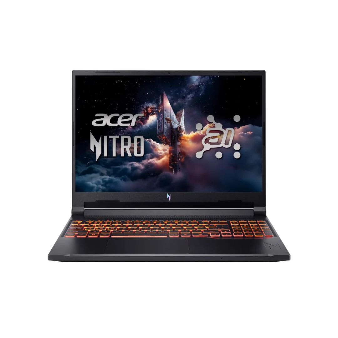 Acer Nitro V16 AI AMD Ryzen 7 260 – 16GB RAM – 512GB NVMe SSD – NVIDIA RTX 5050 8GB Graphics - 16″ WUXGA (1920 x 1200) IPS 180Hz Display – Backlit Keyboard – Windows 11 Home