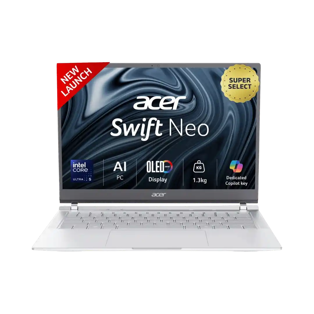 Acer Swift Neo 14 Intel Ultra 5 115U Series 1 Processor - 16GB RAM - 512GB NVMe SSD - 14" WUXGA (1920x1200) OLED Display - Intel Integrated Graphics - Backlit Keyboard - FingerPrint Reader - Windows 11 Home - Silver
