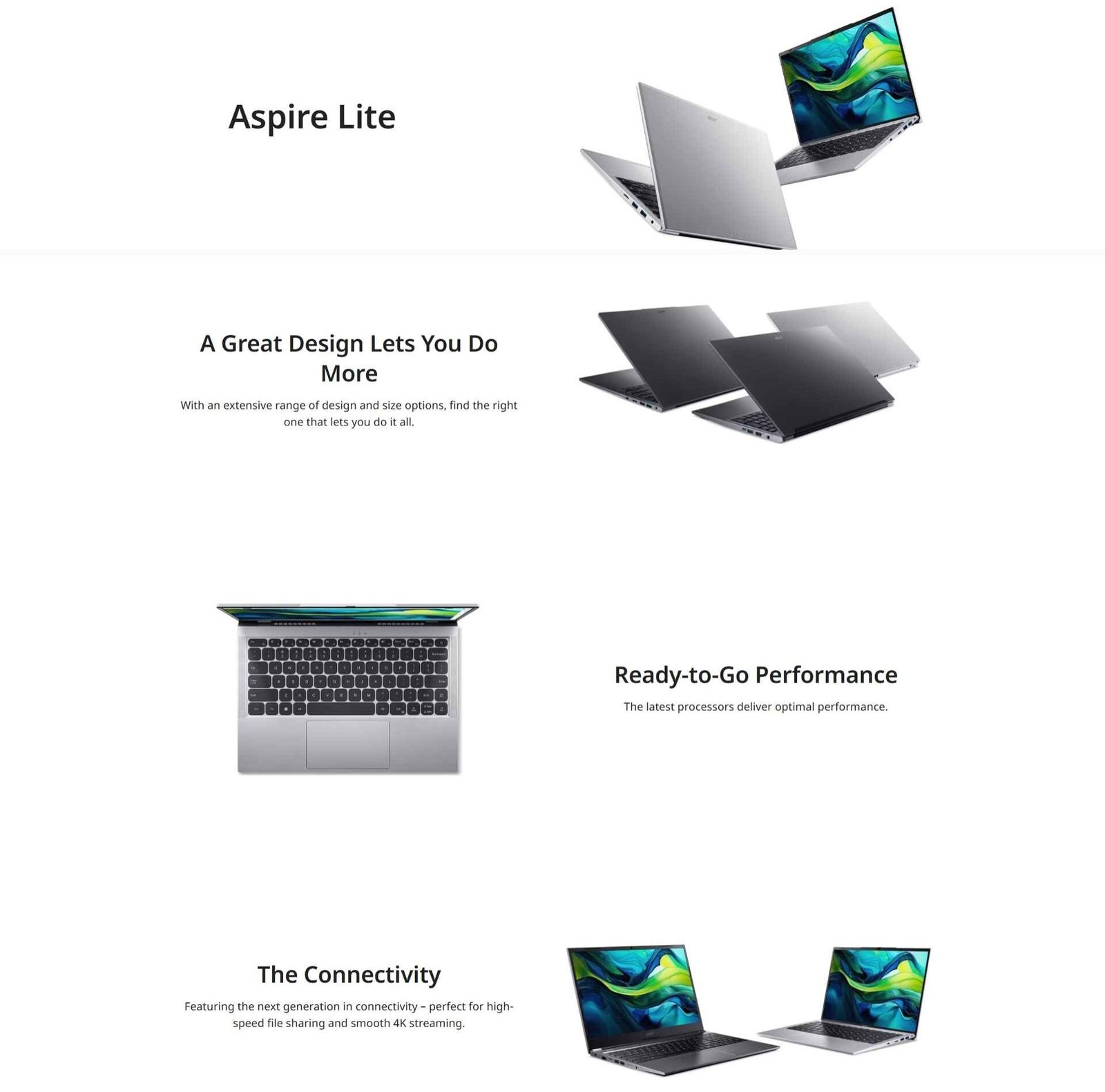Acer Aspire Lite 14 Intel Core i3 N300 - 8GB DDR5 RAM - 512GB NVMe Gen 4 SSD - Intel Integrated Graphics - 14" WUXGA Display - Silver 11 Acer Aspire Lite 14 i3 N300