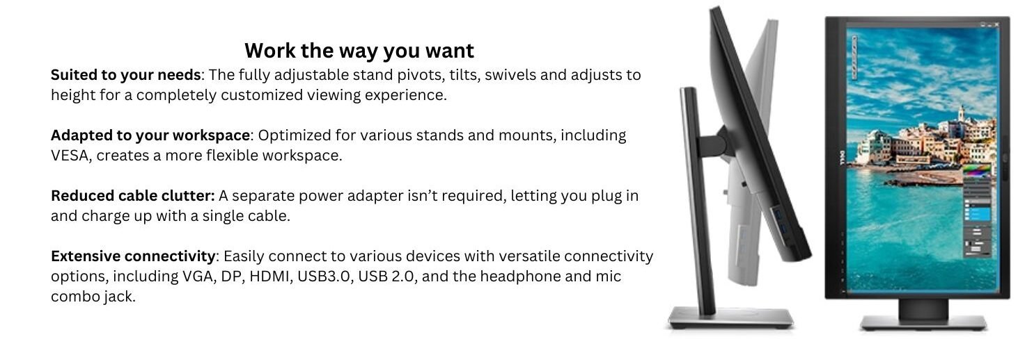 Dell P2418HXM 24" FHD ( 1920 x 1080 ) LED Monitor with Built-in Speakers 26 Dell P2418HZm Monitor banner image 5 e1765440644808