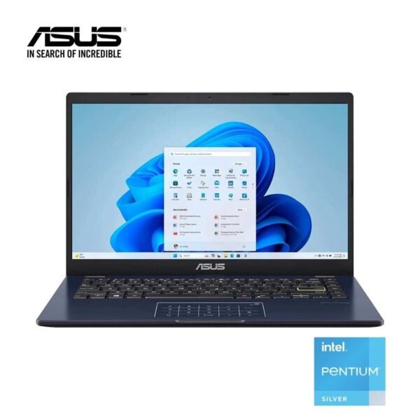 Asus VivoBook E410 14 Intel Pentium Quad-Core N6000 – 4GB DDR4 RAM – 64G EMMc + 256GB PCIe NVMe SSD – Intel UHD Graphics – 14″ FHD Display - Windows 11 Home – Star Black