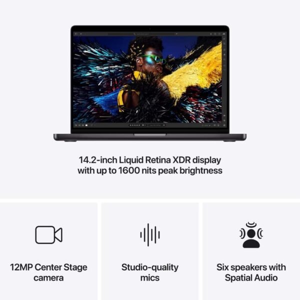 Apple Macbook Pro M4 2024 (16-1TB) – M4 Chip – 16GB RAM – 1TB SSD Storage – 14.2″ Liquid Retina XDR Display – Backlit Keyboard – Touch ID – Space Black - Image 4