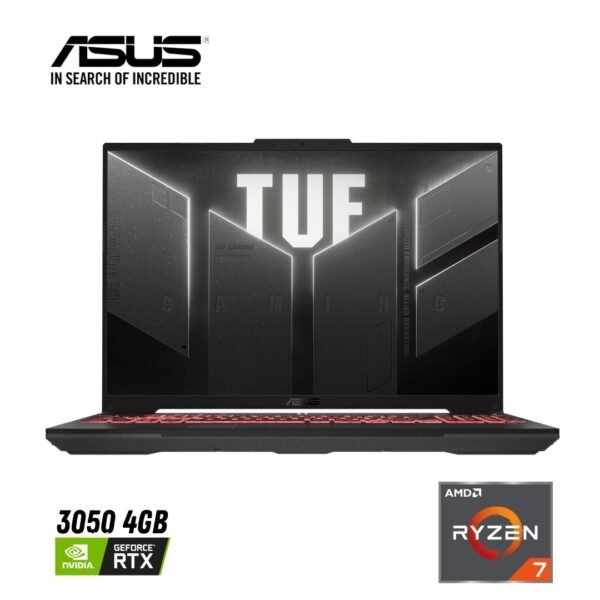 Asus TUF A15 AMD Ryzen 7 7435HS RTX 3050 4GB Graphics - 16GB DDR5 RAM - 512GB NVMe SSD - 15.6" FHD 144Hz Display - RGB Backlit Keyboard - Windows 11 Home