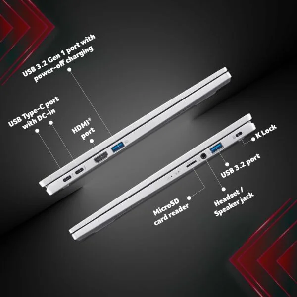 Acer Swift Go 14 - Intel Evo i5 13th Gen 13500H - 16GB DDR5 RAM - 512GB NVMe SSD - Intel Iris Xe Graphics - 14" 2.8K OLED ( 2880 x 1800 ) 400nits Display - Backlit Keyboard - FingerPrint Reader - Silver - Image 7