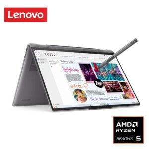 Lenovo Yoga 7 AMD Ryzen 5 8640HS (2-in-1) – 8GB DDR5 RAM – 512GB NVMe SSD – 16″ x360 2K Touchscreen Display – Backlit Keyboard – FingerPrint – Windows 11 Home