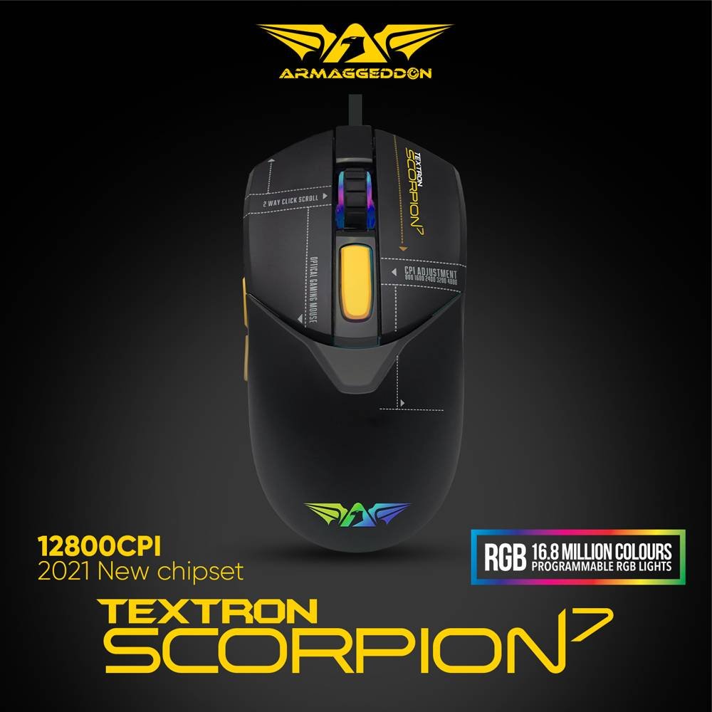 Armaggeddon Textron Scorpion 7 Lite Gaming Mouse – Black 11 Armaggeddon Scorpion 7 Lite Mouse