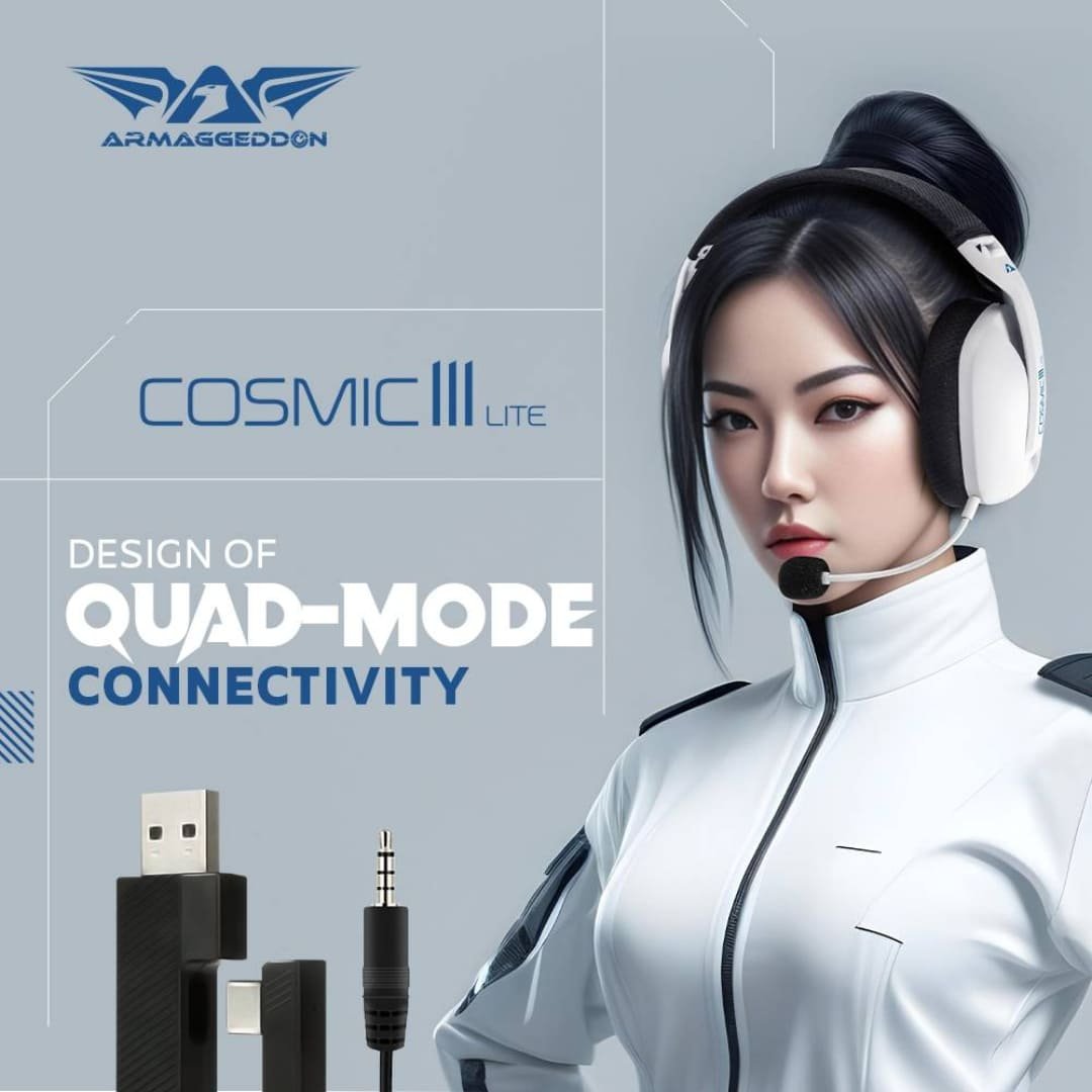 Armaggeddon Cosmic 3 Lite Headphone - Tri Mode Connectivity - Black 6 Armaggeddon Cosmic 3 Lite Headphone in Nepal