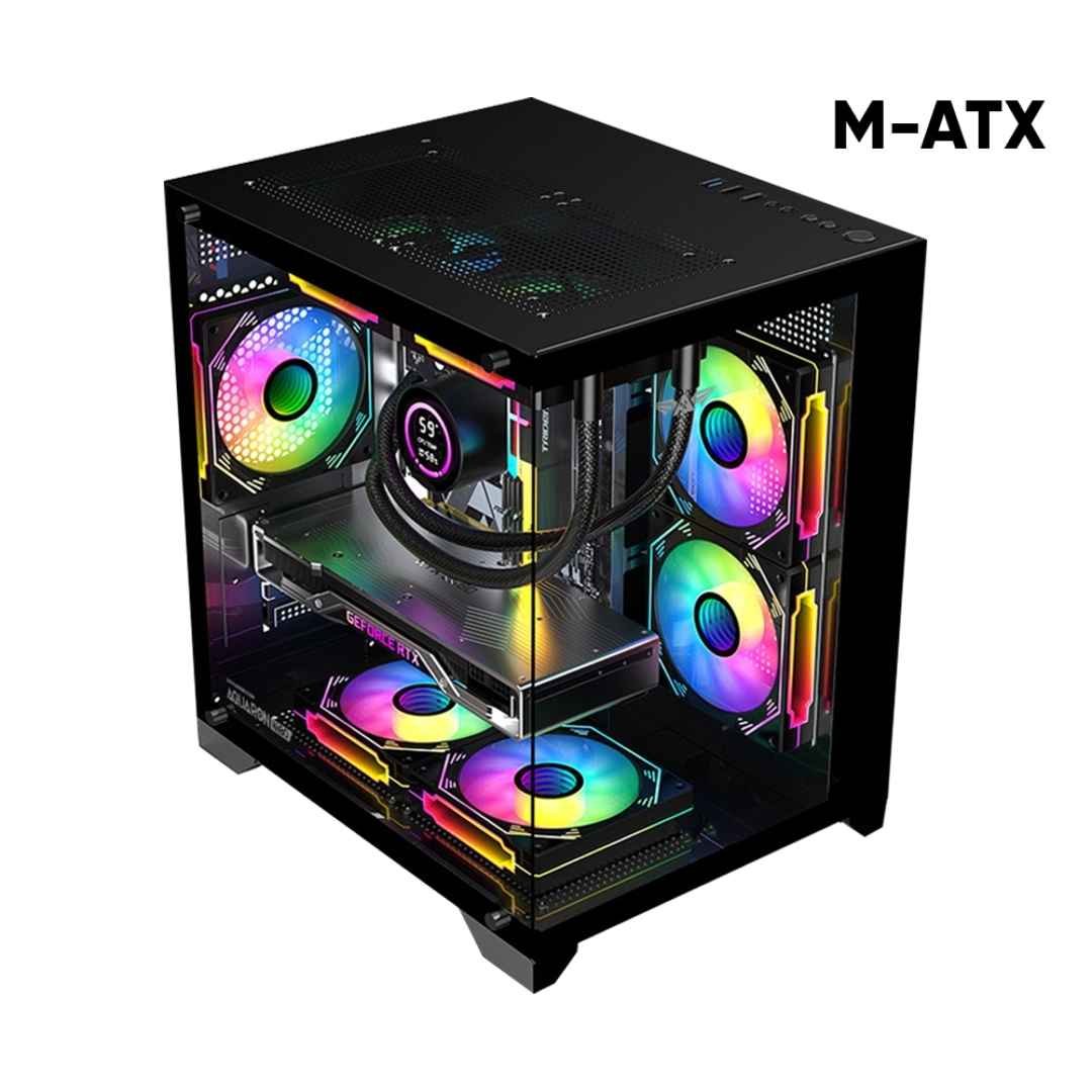 Armaggeddon Aquaron WiBO Micro-ATX Gaming PC Case β Black 1 Armaggeddon Aquaron WiBO Micro-ATX Gaming PC Case in Nepal