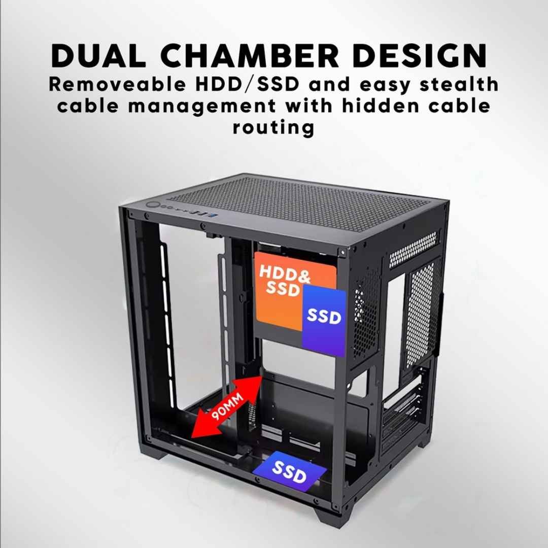 Armaggeddon Aquaron WiBO Micro-ATX Gaming PC Case β Black 4 Armaggeddon Aquaron WiBO Chassis