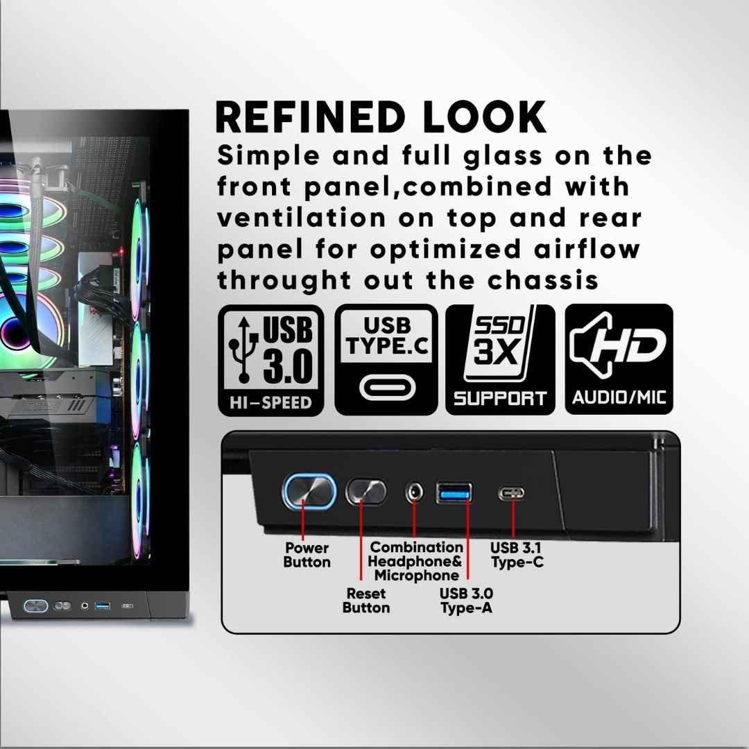 Armaggeddon Aquaron Xtreme E-ATX Gaming PC Case- Ultra Cooling Fish Tank Design 3 Armaggeddon Aquaron Xtreme Chassis