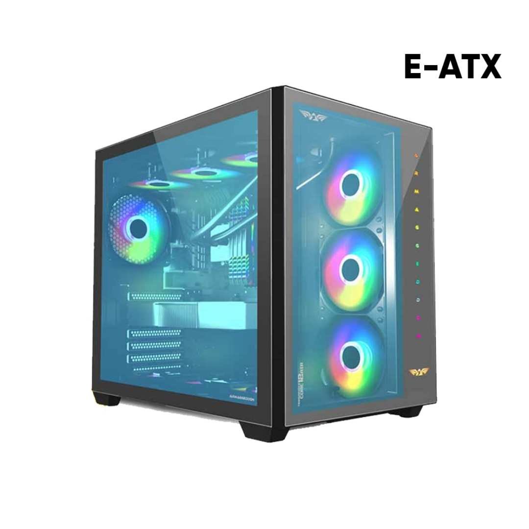 Armaggeddon Tessaraxx Core 12 Air ATX Gaming PC Case with Type - C Port 1 Armaggeddon Tessaraxx Core 12 Air ATX Gaming PC Case