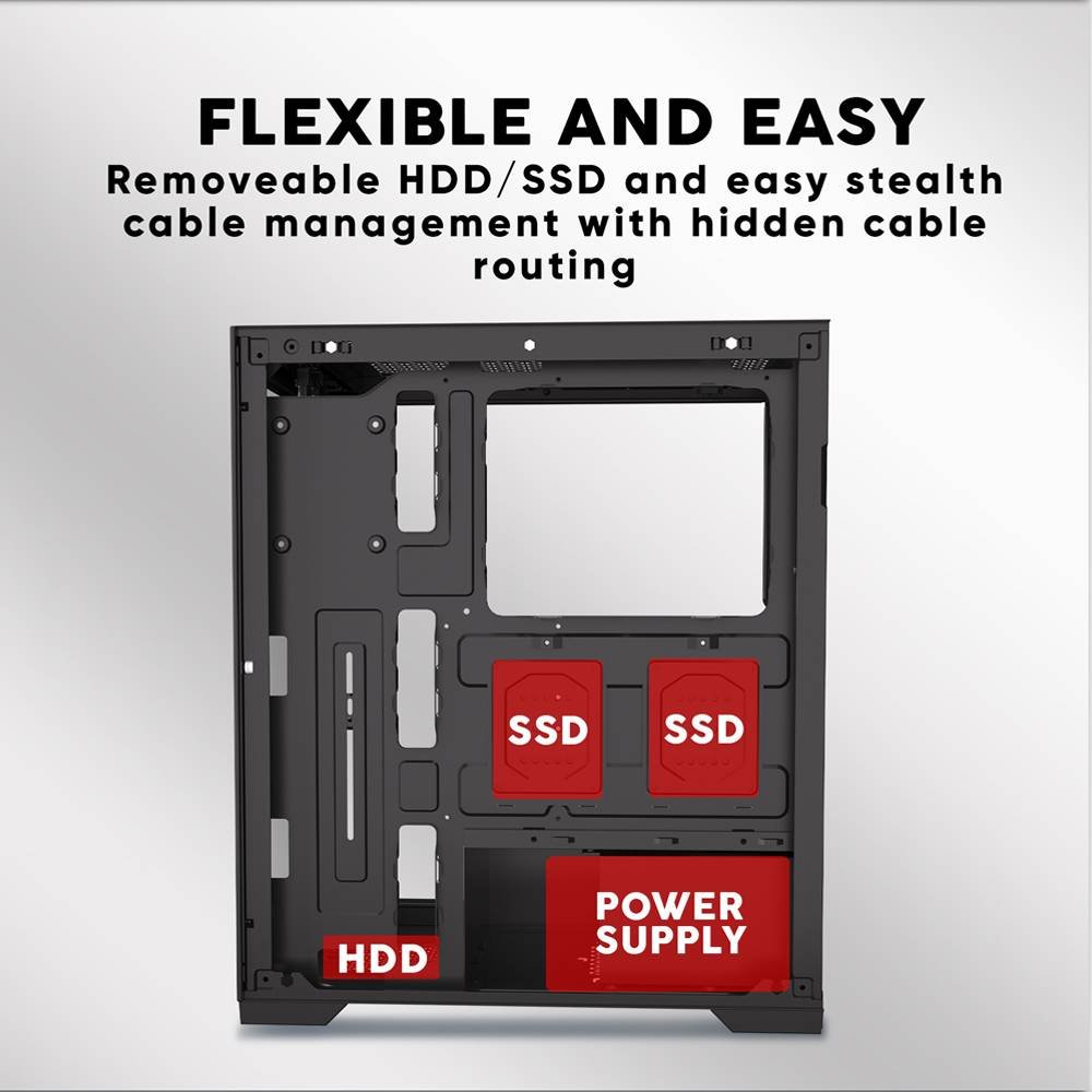 Armaggeddon Aquaron Pro ATX Gaming PC Case - Black 5 Armaggeddon Aquaron Pro Chassis