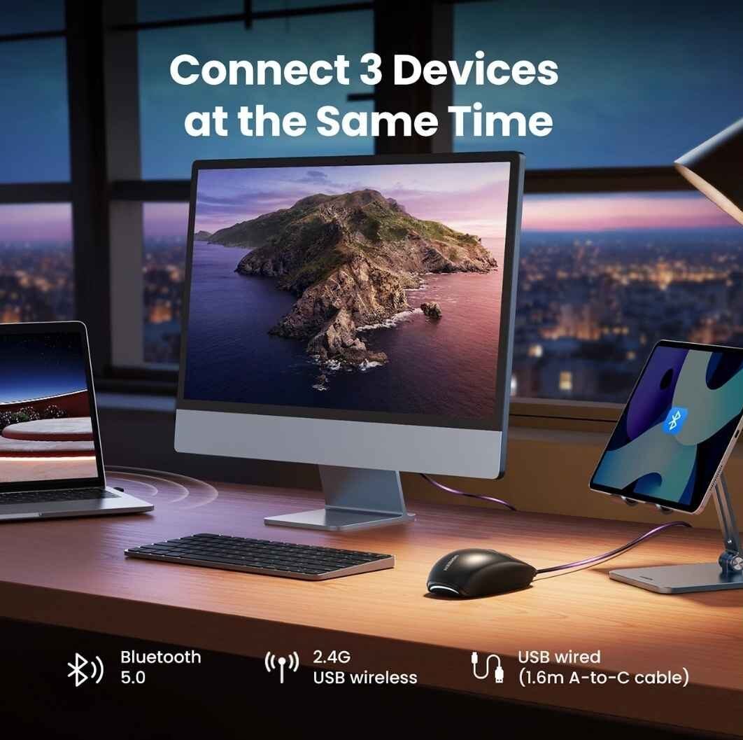 Ugreen MU103 Bluetooth 5.0 Mouse / 2.4GHz USB Receiver Price Nepal