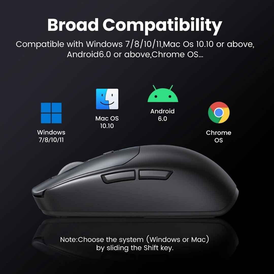 Ugreen MU103 Tri-Mode Gaming Mouse I 2.4 GHz & Bluetooth & Wired Connectivity I Rechargeable Battery 6 Ugreen MU103 Bluetooth 5.0 Mouse / 2.4GHz USB Receiver Price Nepal