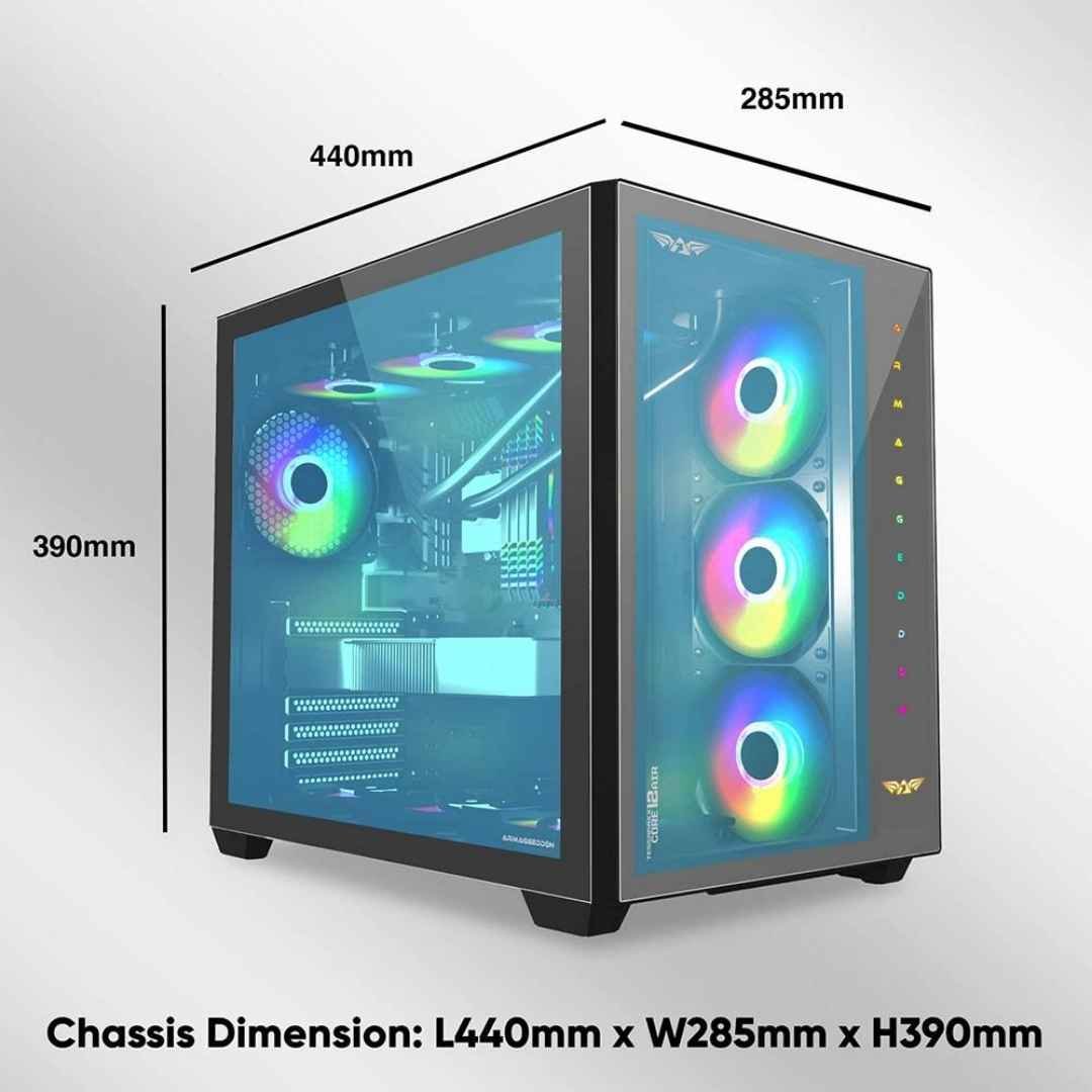 Armaggeddon Tessaraxx Core 12 Air ATX Gaming PC Case with Type - C Port 7 Armaggeddon Tessaraxx Core 12 Air Chassis