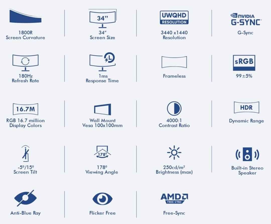 Armaggeddon XC34UWQHD Super 180 Monitor in `nepal
