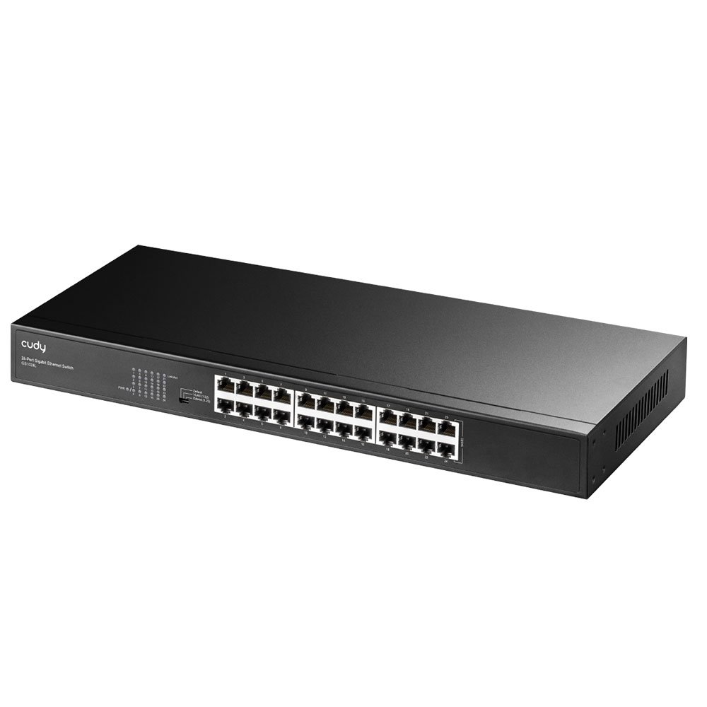 Cudy GS1024 24-Port Gigabit Ethernet Switch Desktop/ Rackmount Plug & Play Shielded Ports Sturdy Metal Fanless Quiet Traffic Optimization 19 Inch GS1024L 3 Cudy GS1024 24-Port Gigabit Ethernet Switch Desktop/ Rackmount Plug & Play Shielded Ports Sturdy Metal Fanless Quiet Traffic Optimization 19 Inch GS1024L - Image 3