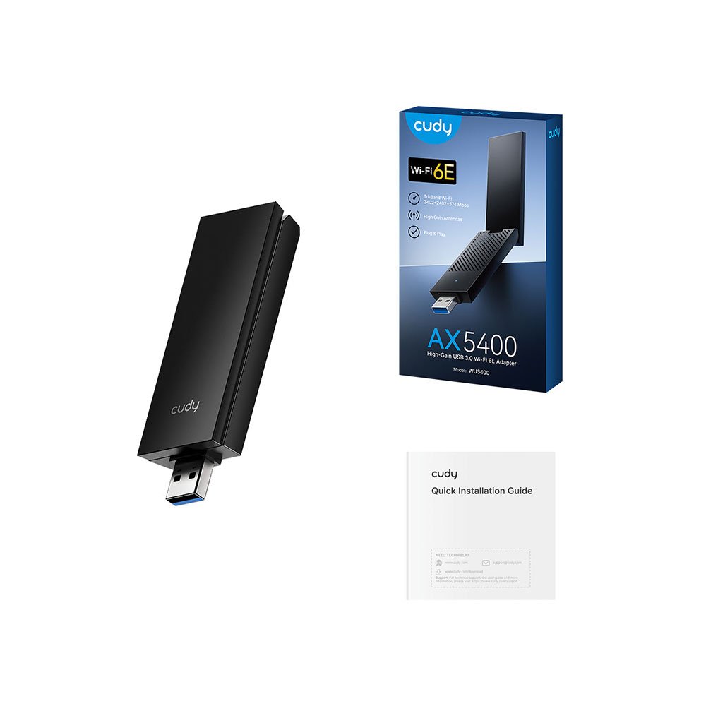 Cudy WU5400 Tri Band WiFi 6E USB Adapter for Desktop PC, Supports Windows 11/10, High Gain Antennas, 6GHz, 1024-QAM, 160MHz, WPA3 5 Cudy WU5400 Tri Band WiFi 6E USB Adapter for Desktop PC, Supports Windows 11/10, High Gain Antennas, 6GHz, 1024-QAM, 160MHz, WPA3 - Image 5